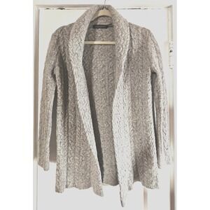 Irelandseye Dublin Ireland womens L WOOL CASHMERE gray knit cardigan one button